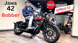 New Jawa 42 Bobber Launch Chrome Red Colour On Road Price New Features Full Review  Jawa bobber 42 [upl. by Mcmahon]