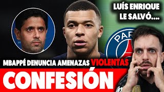 💥MBAPPÉ DENUNCIA AMENAZAS VIOLENTAS DEL PSG LUÍS ENRIQUE LE SALVÓ ASÍ LO CONFESÓ EN RUEDA PRENSA [upl. by Norvan974]