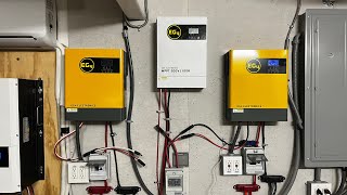 Two EG4 3000 inverters in parallel 120240 volts EG448v batteries amp bifacial solar panels runs AC [upl. by Aivart]