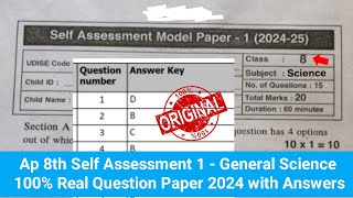 💯real 8th class General Science Self Assessment 1 model paper and answers 2024Ap 8th fa1 science [upl. by Chlores]