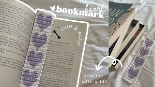 how to crochet a heart bookmark  indepth pixel gridtapestry crochet tutorial [upl. by Eramat]