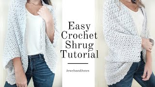 How to Crochet an Easy Shrug  Crochet Shrug Tutorial [upl. by Maje301]