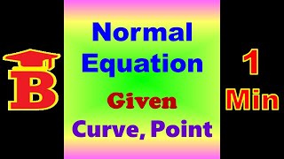 Equation of Normal to the Curve [upl. by Adnilahs]