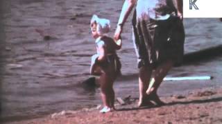 1960s London Children Paddling in the Thames City Beach Summer [upl. by Rabiah626]