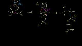 Halohydrin formation  Alkenes and Alkynes  Organic chemistry  Khan Academy [upl. by Inej]