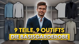 9 Kleidungsstücke 9 Outfits Die Basisgarderobe  Stylingtipps für Männer [upl. by Otaner]