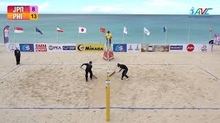 ShibaTake JPN  RondinaPons PHI 2021 Asian Senior Beach Volleyball Championships [upl. by Sileas]