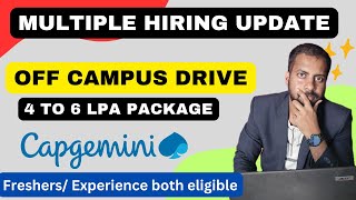 Capgemini Hiring Started  Kounsel Multiple Job For Freshers  Graduate Engineer Trainee [upl. by Groscr]