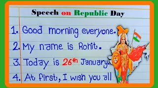 Republic Day Speech in English 2024  Speech On Republic Day in English [upl. by Eniar248]