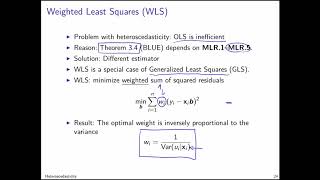 Ökonometrie Teil 084 Weighted Least Squares [upl. by Imhsar]