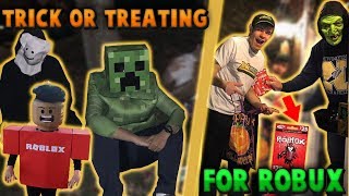 TRICK or TREATING FOR ROBUX  Linkmon99 IRL 16 [upl. by Helbonna]