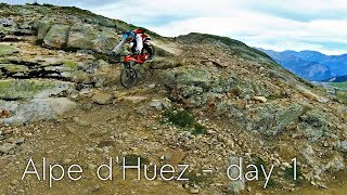 TRAILS IN ALPE DHUEZ  bikepark vlog day1 subtitled [upl. by Ettelracs]