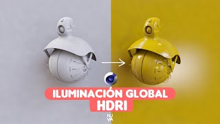 Cinema 4D Iluminación Global y HDRI  nuvamotions [upl. by Atinuj608]