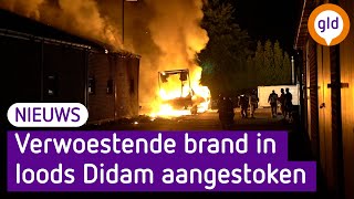 Verwoestende brand in loods Didam aangestoken [upl. by Peers]