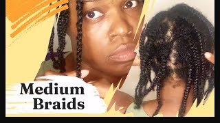 Medium Braids on Natural Hair [upl. by Sosanna]