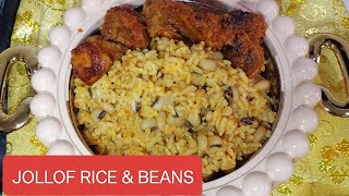 NIGERIAN JOLLOF RICE AND BEANS RECIPE [upl. by Ahsineb734]