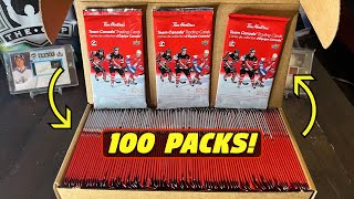 202122 Upper Deck Tim Hortons Team Canada Hockey Cards FULL SEALED BOX BREAK Opening 100 Packs [upl. by Susumu]