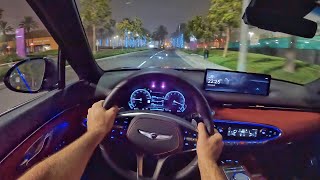 2022 Genesis GV70 35T Sport Prestige POV Foggy Night Drive 3D AudioASMR [upl. by Ycinuq]