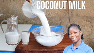 FRESH HOMEMADE COCONUT MILK   HOW TO MAKE REAL COCONUT MILK  coconutmilk [upl. by Haibot]