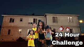 24 HOUR OVERNIGHT CHALLENGE IN ABANDONED HOUSE WE FOUND A HIDDEN TREASURE  Familia Diamond [upl. by Idet]