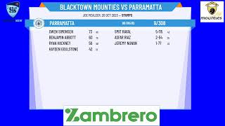 NSW Premier Cricket  First Grade Belvidere Cup  Rd4  Blacktown Mounties v Parramatta  Day 1 [upl. by Ludba]