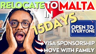 How To Relocate to Malta in 15 Days and Get a Job with Visa Sponsorship in 2024 [upl. by Sirod]