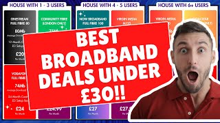 BEST UK BROADBAND DEALS UNDER £30  2024 [upl. by Armin]