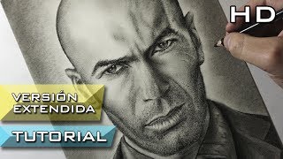 Cómo Dibujar a Zinedine Zidane a Lápiz Carboncillo Paso a Paso  Versión Extendida  Tutorial Fácil [upl. by Hesther750]