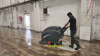 Warehouse Floor Scrubbing  Ride on Floor Scrubber Viper as1050R [upl. by Jorge]