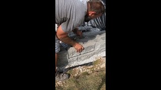 TechoBloc quotSemmaquot Retaining Wall Part 2 hardscaping concrete construction [upl. by Toll]