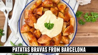 The FAMOUS Patatas Bravas from Barcelona Spain  CLASSIC Tapas Recipe [upl. by Coreen11]