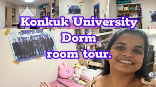 My Korean University Konkuk University dorm room tour  Seoul  seouldiary [upl. by Ardnekahs]