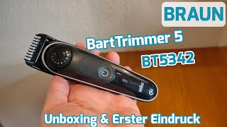 BRAUN BartTrimmer 5 BT5342 Unboxing amp Erster Eindruck [upl. by Noitsuj67]