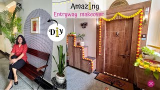 Apartment Entryway Décor  DIY Entryway Makeover  Festive décor  Diwali décor [upl. by Church]