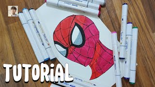 How to draw Spiderman  step by step tutorial drawing [upl. by Oyr659]