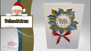 Weihnachtskranz  Stanzformen Fröhliche Rentiere  Produkte von Stampin´UP [upl. by Aitret]