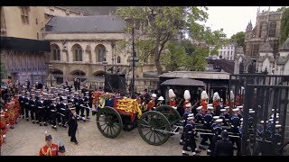 Powerful Mass Pipes and Drums Queen Elizabeth II Funeral procession Mist Covered Mountains Of Home [upl. by Meekah]