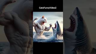 Daddy Fights Shark to Save a Kitten 🐈👊🐬 ai cat catlover story cutecat cute [upl. by Haliled]