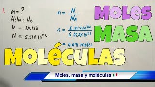 Cálculo de Moles Gramos y Moléculas muy fácil [upl. by Linell]