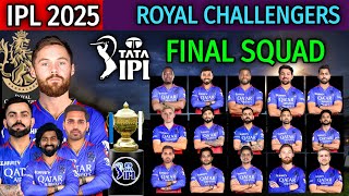 Royal Challengers Bangalore Full and Final Squad  RCB Final Players Liat IPL 2025  RCB Squad 2025 [upl. by Zita56]