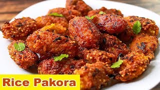 Rice Pakora  Leftover Rice Snacks  Easy Snacks Recipe  Toasted [upl. by Acinomed140]