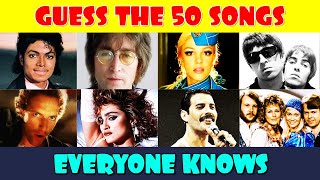 Guess the Song Music Quiz  50 Songs EVERYONE KNOWS [upl. by Elrebma400]