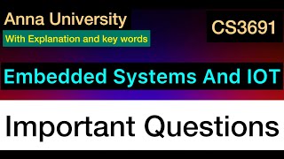 Embedded Systems And IOT  Important Questions  Anna University  Tamil [upl. by Neira76]