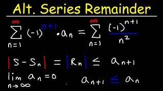 Alternate Series Estimation Theorem [upl. by Kenison]