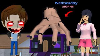 Wednesday Addams 🦹 Yuta Becames Zombie Haunters 😰￼ Sakura School Simulator [upl. by Germann]