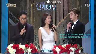 Eng Park Seo Joon and Park Shin Hye as MC for SBS Drama Awards 2014 [upl. by Livingston]