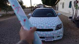 Wrapping My Car With Christmas Paper [upl. by Sibyls]