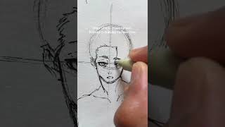 How to draw anime face easily🔥 shorts [upl. by Eceinehs]