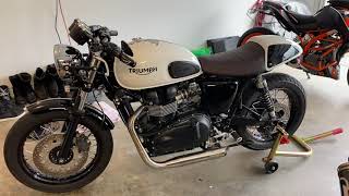 Thruxton 900 BC 21 vs Tamarit Exhausts [upl. by Tyree846]