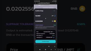 ✅Convert JMPT to BNB Token ⁉️ Pancakeswap  Swap Jmpt to Bnb💪shortshoneygainpancakeswap [upl. by Aerdnak]